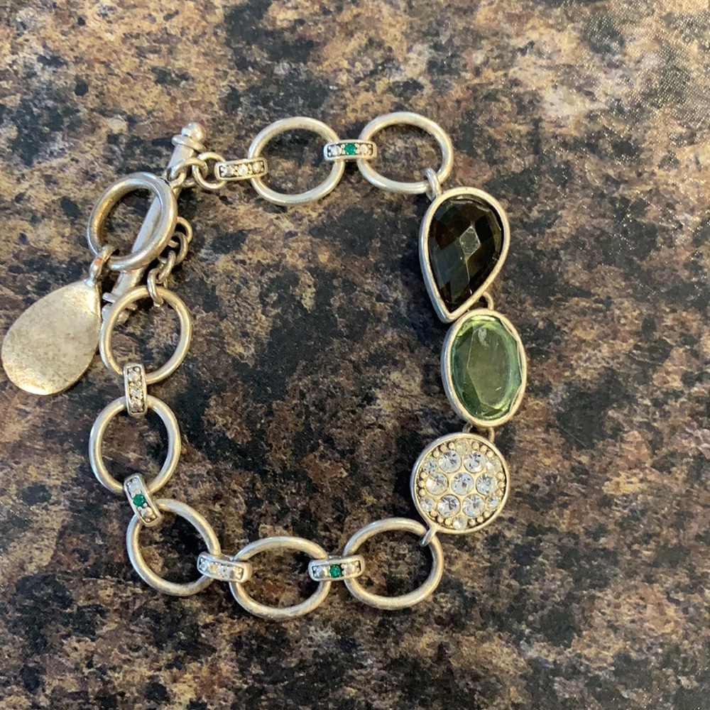 Beautiful colorful Bracelet with Silver tone